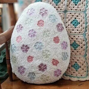 Pier 1 Beaded Easter Egg Pillow